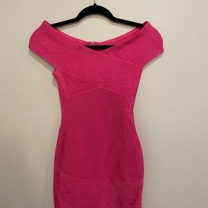 Elegant Pink Off-Shoulder Dress